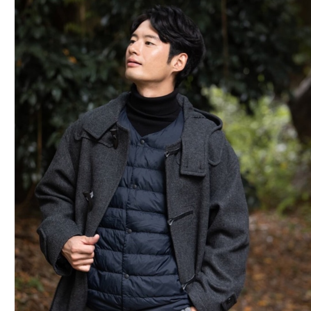MUJI Recycled Nylon Lightweight Collarless Down Jacket - Dark Navy